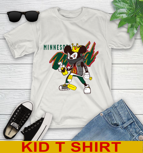 Minnesota Wild NHL Hockey Mickey Peace Sign Sports Youth T-Shirt 12