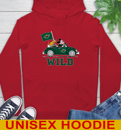 NHL Hockey Minnesota Wild Pluto Mickey Driving Disney Shirt Hoodie 10