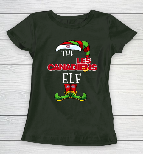 Montreal Canadiens Christmas ELF Funny NHL Women's T-Shirt 4