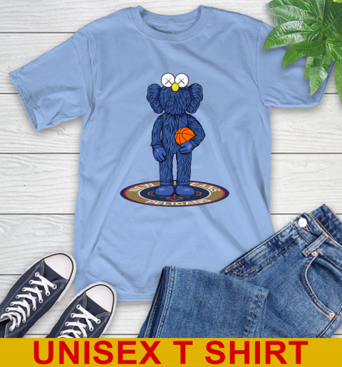 NBA Basketball New Orleans Pelicans Kaws Bff Blue Figure Shirt T-Shirt 11