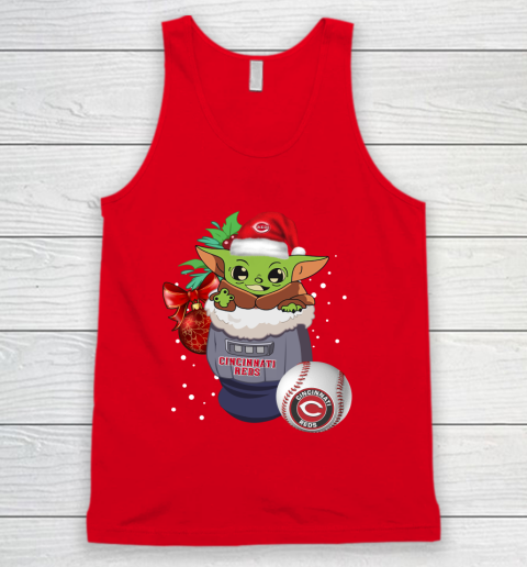 Cincinnati Reds Christmas Baby Yoda Star Wars Funny Happy MLB Tank Top 6