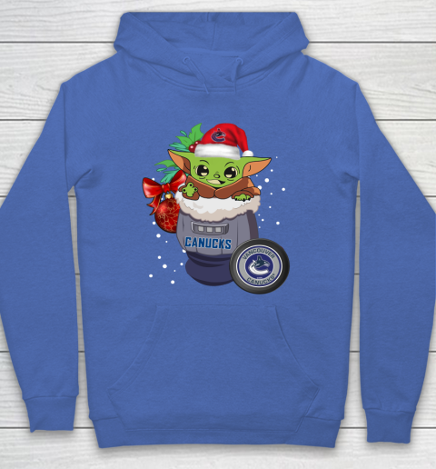 Vancouver Canucks Christmas Baby Yoda Star Wars Funny Happy NHL Hoodie 9