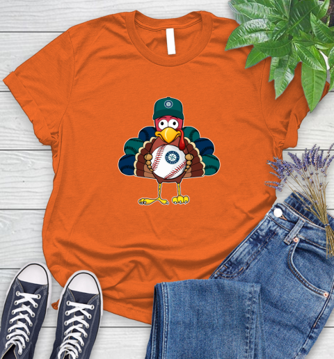 Seattle Mariners Turkey thanksgiving Women's T-Shirt 4