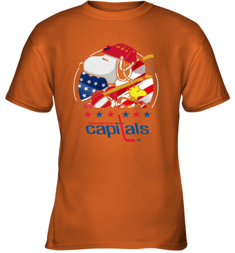 1oq7 washington capitals snoopy and woodstock nhl youth t shirt 26 front safety orange