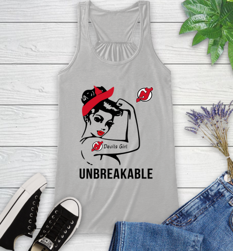 NHL New Jersey Devils Girl Unbreakable Hockey Sports Racerback Tank