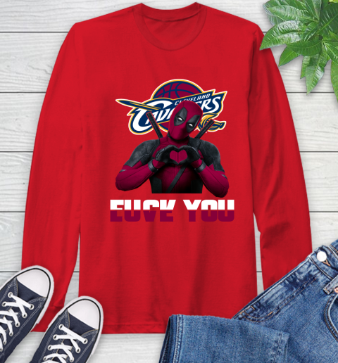 NBA Cleveland Cavaliers Deadpool Love You Fuck You Basketball Sports Long Sleeve T-Shirt 11