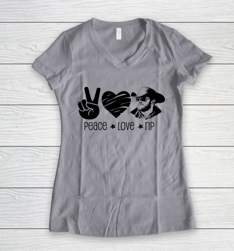 Rip Wheeler Shirt Peace Love Rip Women's V-Neck T-Shirt 2