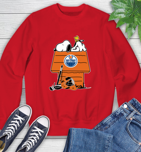 Edmonton Oilers NHL Hockey Snoopy Woodstock The Peanuts Movie Sweatshirt 10