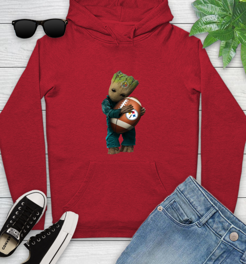 NFL Groot Guardians Of The Galaxy Football Sports Pittsburgh Steelers Youth Hoodie