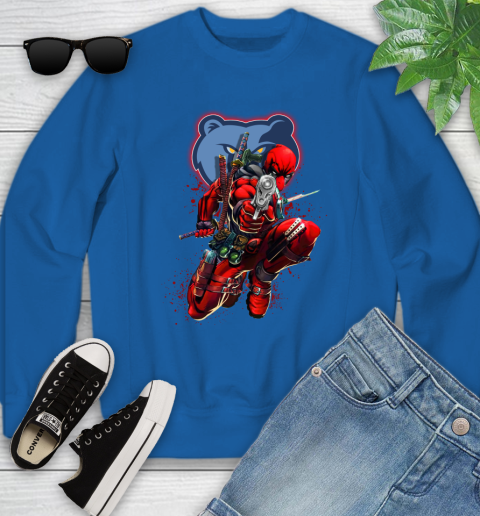 NBA Deadpool Marvel Comics Sports Basketball Memphis Grizzlies Youth Sweatshirt 8