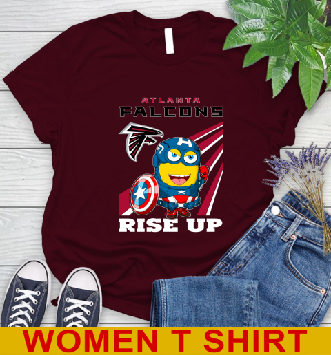 NFL Football Atlanta Falcons Captain America Marvel Avengers Minion Shirt Women's T-Shirt 6