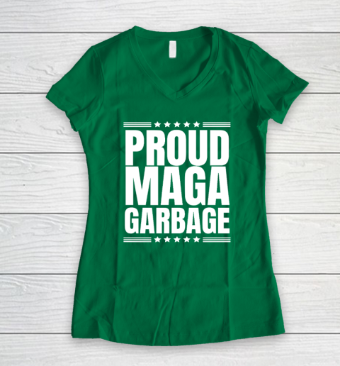 Proud MAGA Garbage Trump Supporter Women's V-Neck T-Shirt 3