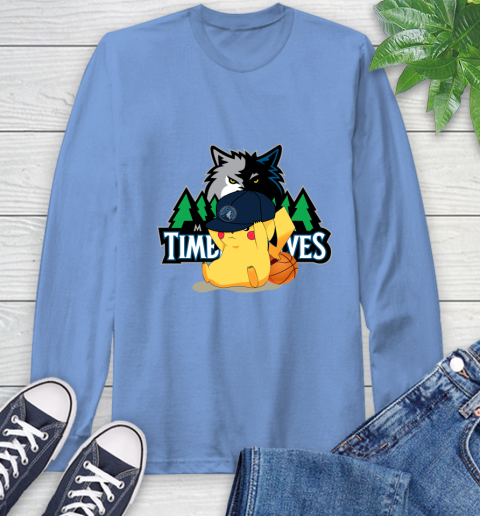 NBA Pikachu Basketball Sports Minnesota Timberwolves Long Sleeve T-Shirt 11