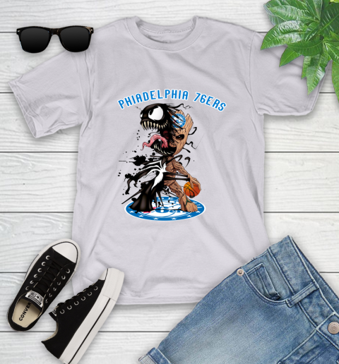 NBA Philadelphia 76ers Basketball Venom Groot Guardians Of The Galaxy Youth T-Shirt 4