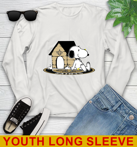 NFL Football New Orleans Saints Snoopy The Peanuts Movie Shirt Youth Long Sleeve 12