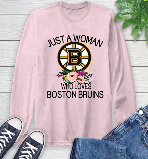 NHL Just A Woman Who Loves Boston Bruins Hockey Sports Long Sleeve T-Shirt 8