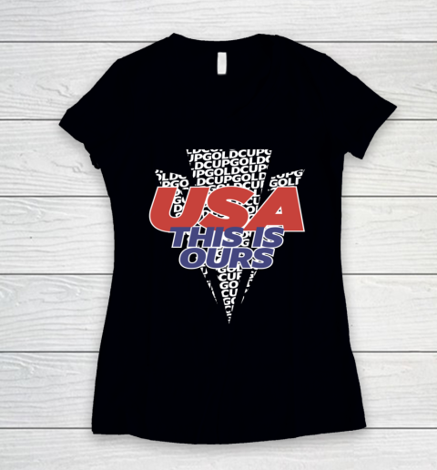 USA Concacaf Gold Cup 2021 Soccer Women's V-Neck T-Shirt