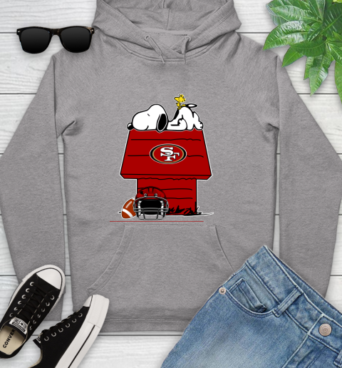 San Francisco 49ers NFL Football Snoopy Woodstock The Peanuts Movie Youth Hoodie 6