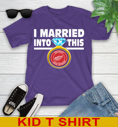 Detroit Red Wings NHL Hockey I Married Into This My Team Sports Youth T-Shirt 3