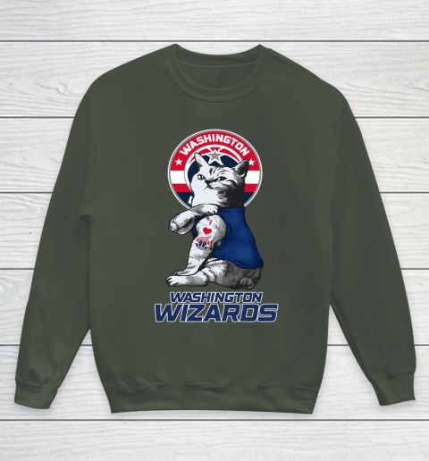 NBA Basketball My Cat Loves Washington Wizards Youth Sweatshirt 8
