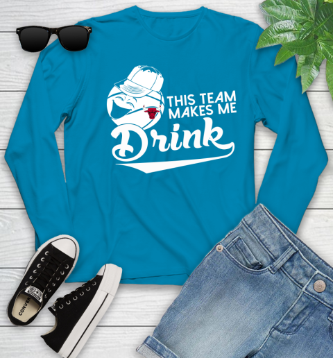 Chicago Bulls NBA Basketball This Team Makes Me Drink Adoring Fan Youth Long Sleeve 8
