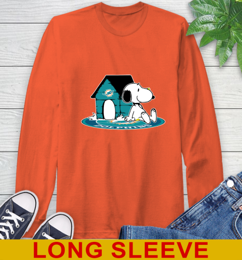 NFL Football Miami Dolphins Snoopy The Peanuts Movie Shirt Long Sleeve T-Shirt 5