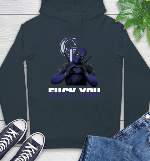 MLB Colorado Rockies Deadpool Love You Fuck You Baseball Sports Hoodie 7