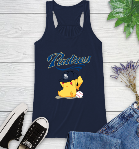 MLB Pikachu Baseball Sports San Diego Padres Racerback Tank 12
