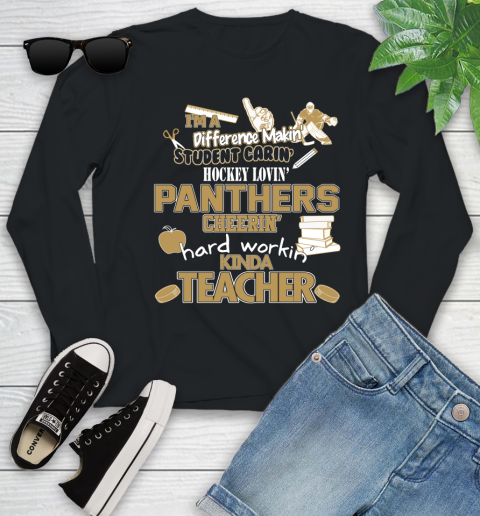 Florida Panthers NHL I'm A Difference Making Student Caring Hockey Loving Kinda Teacher Youth Long Sleeve