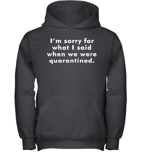 I'M Sorry For What I Said When We Were Quarantined Youth Hoodie