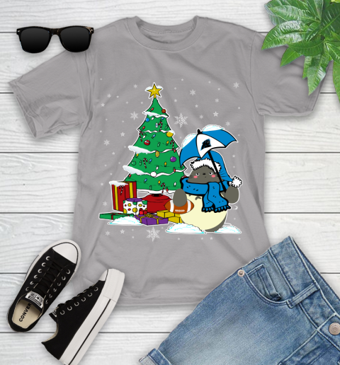 Carolina Panthers NFL Football Cute Tonari No Totoro Christmas Sports Youth T-Shirt 4