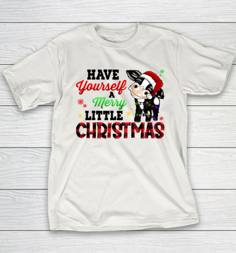 Have Yourself Merry Little Christmas Santa Cow Pajama Youth T-Shirt