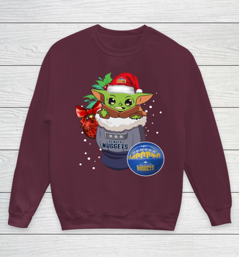 Denver Nuggets Christmas Baby Yoda Star Wars Funny Happy NBA Youth Sweatshirt 5
