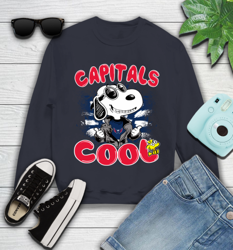 NHL Hockey Washington Capitals Cool Snoopy Shirt Youth Sweatshirt 2