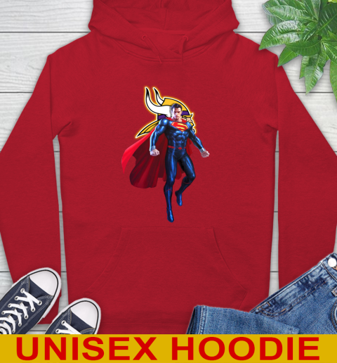 NFL Superman DC Sports Football Minnesota Vikings Hoodie 10