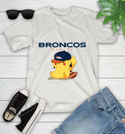 NFL Pikachu Football Sports Denver Broncos Youth T-Shirt 12