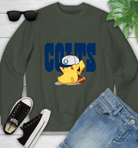 NFL Pikachu Football Sports Indianapolis Colts Youth Sweatshirt 10