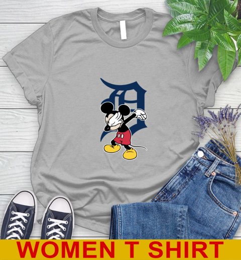 Detroit Tigers MLB Baseball Dabbing Mickey Disney Sports Women's T-Shirt 5