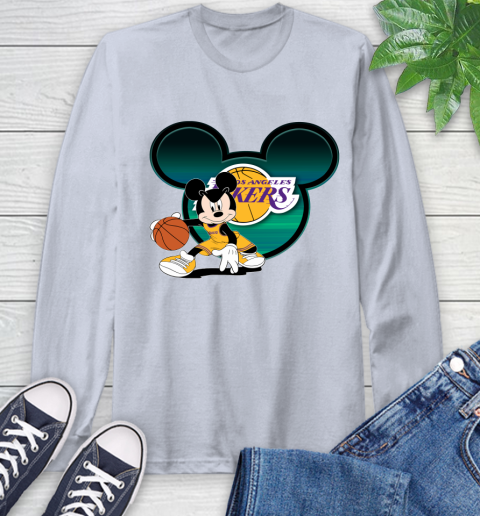 NBA Los Angeles Lakers Mickey Mouse Disney Basketball Long Sleeve T-Shirt 6