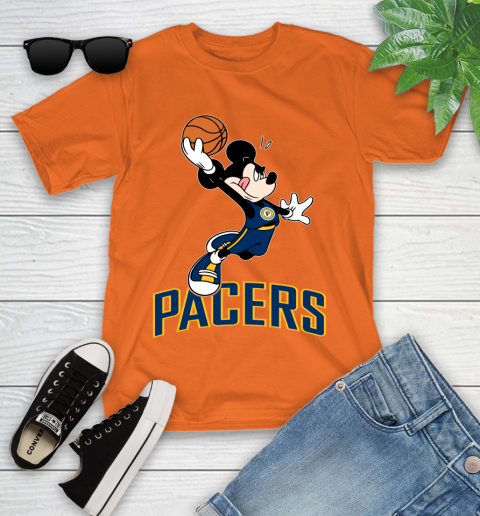 NBA Basketball Indiana Pacers Cheerful Mickey Mouse Shirt Youth T-Shirt 7