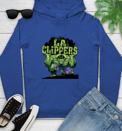 LA Clippers NBA Basketball Incredible Hulk Marvel Avengers Sports Youth Hoodie 9