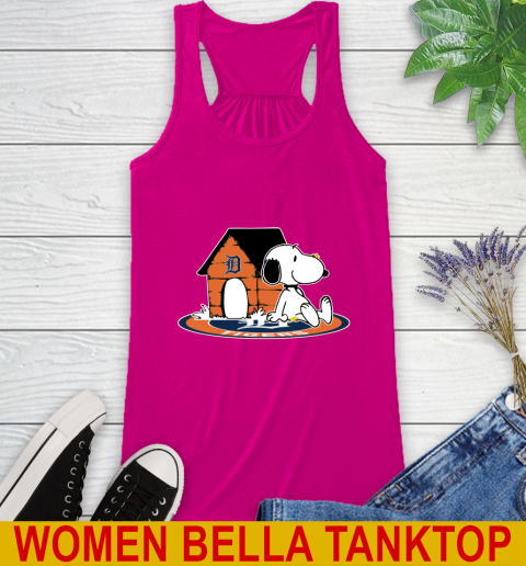 MLB Baseball Detroit Tigers Snoopy The Peanuts Movie Shirt Racerback Tank 8