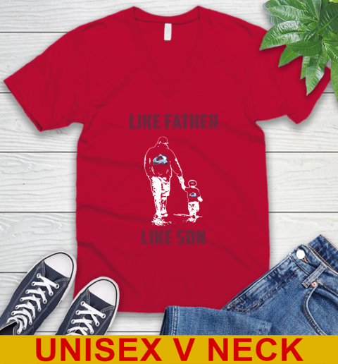 Colorado Avalanche NHL Hockey Like Father Like Son Sports V-Neck T-Shirt 6