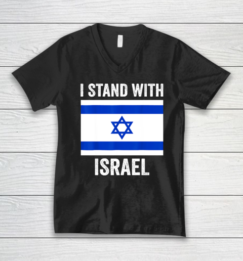 I Stand With Israel  Free Israel V-Neck T-Shirt