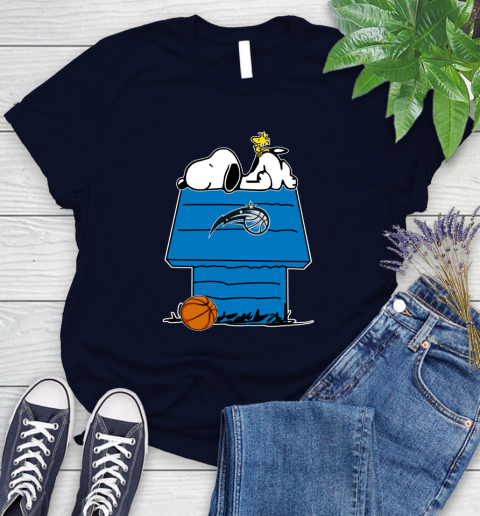 Orlando Magic NBA Basketball Snoopy Woodstock The Peanuts Movie Women's T-Shirt 3