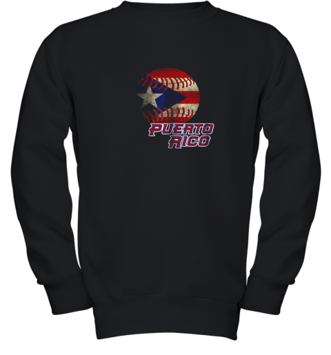 Puerto Rico Baseball Flag Shirt Boricua Pride Youth Sweatshirt