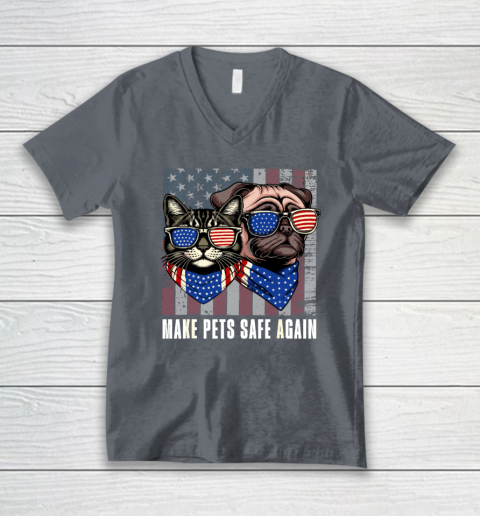 Make Pets Safe Again Trump Harris Debate Eating The Dogs Cat V-Neck T-Shirt 3