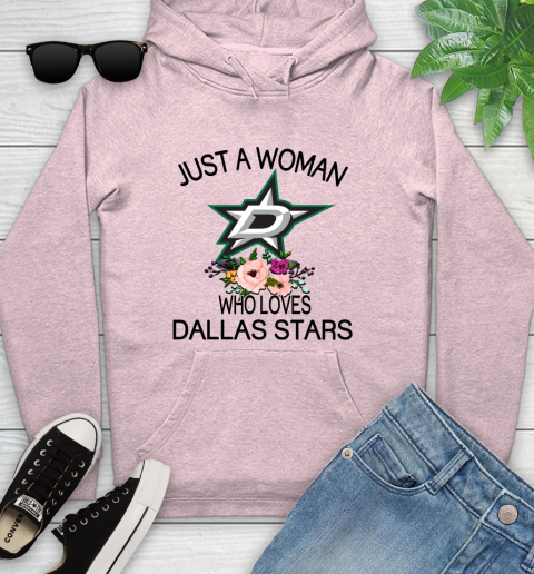 NHL Just A Woman Who Loves Dallas Stars Hockey Sports Youth Hoodie 6
