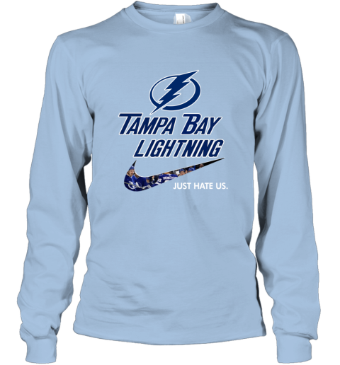 NHL Tampa Bay Lightnings x Nike Just Hate Us rkcx nhltampa bay lightnings x nike just hate us long sleeve tee 14 front light blue