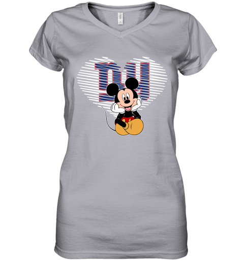 NFL New York Giants The Heart Mickey Mouse Disney Football T Shirt 0nLMTW2I8nq women v neck t shirt 39 95 151514 front sport grey